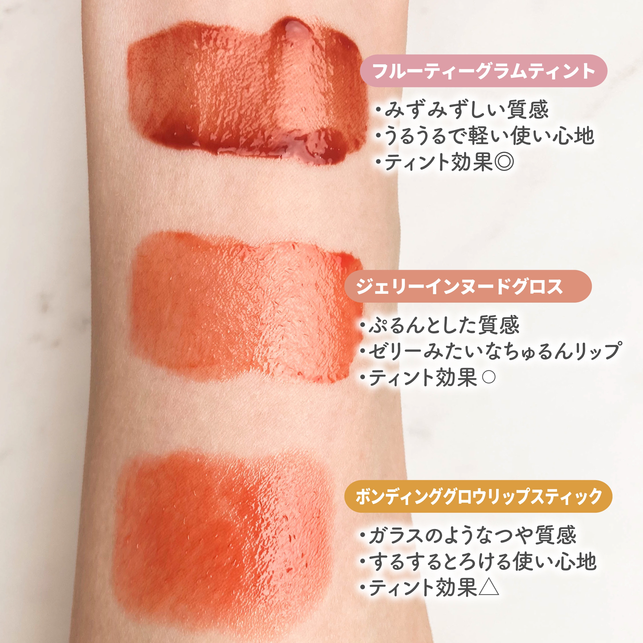 ジェリーイングヌードグロス/Laka/リップグロスを使ったクチコミ（3枚目）