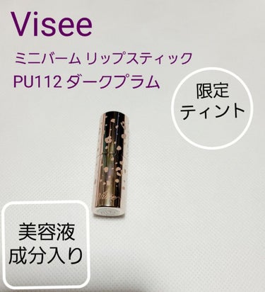 ミニバーム リップスティック PU112 ダークプラム(限定ティント)/Visée/口紅を使ったクチコミ（1枚目）