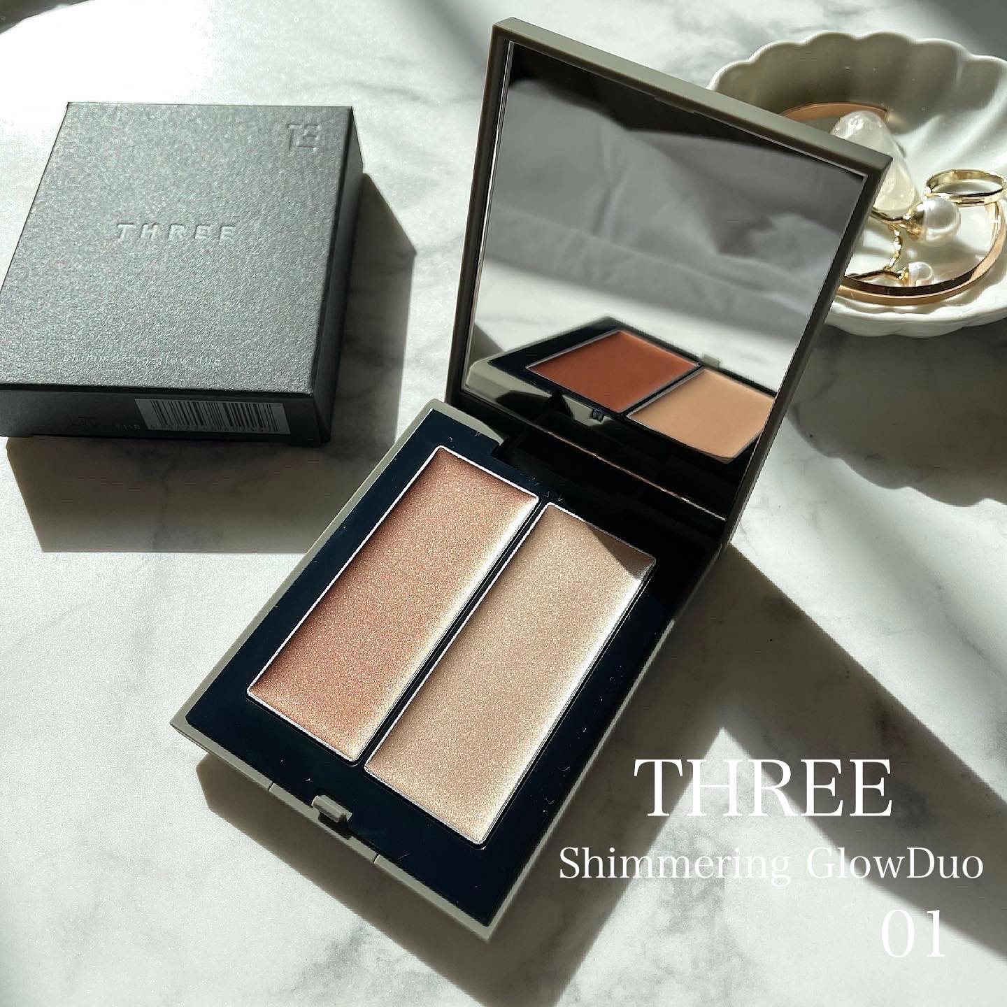 THREE シマリング グロー デュオ/THREE/クリームハイライトを使ったクチコミ（1枚目）