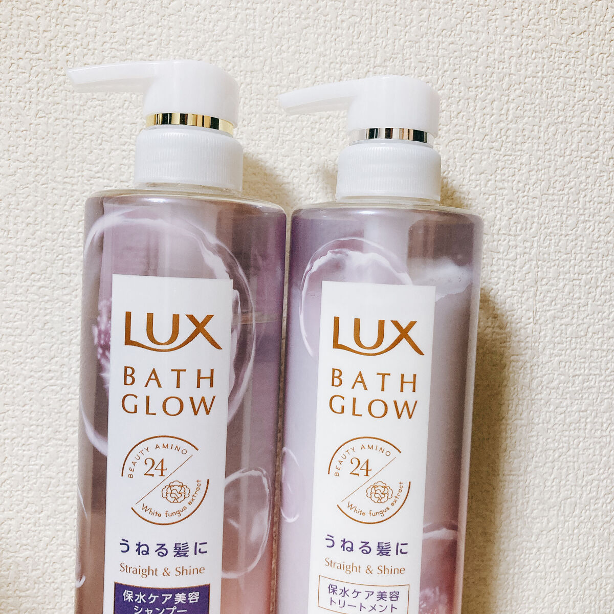 LIPSさんから素敵なプレゼントをいただきました！ありがとうございます✨

【使った商品】
LUXバスグロウ 
ストレートアンドシャイン シャンプー/トリートメント

【商品の特徴】
うねりが気になる方におすすめな、ジェル状のシャンプー&ま