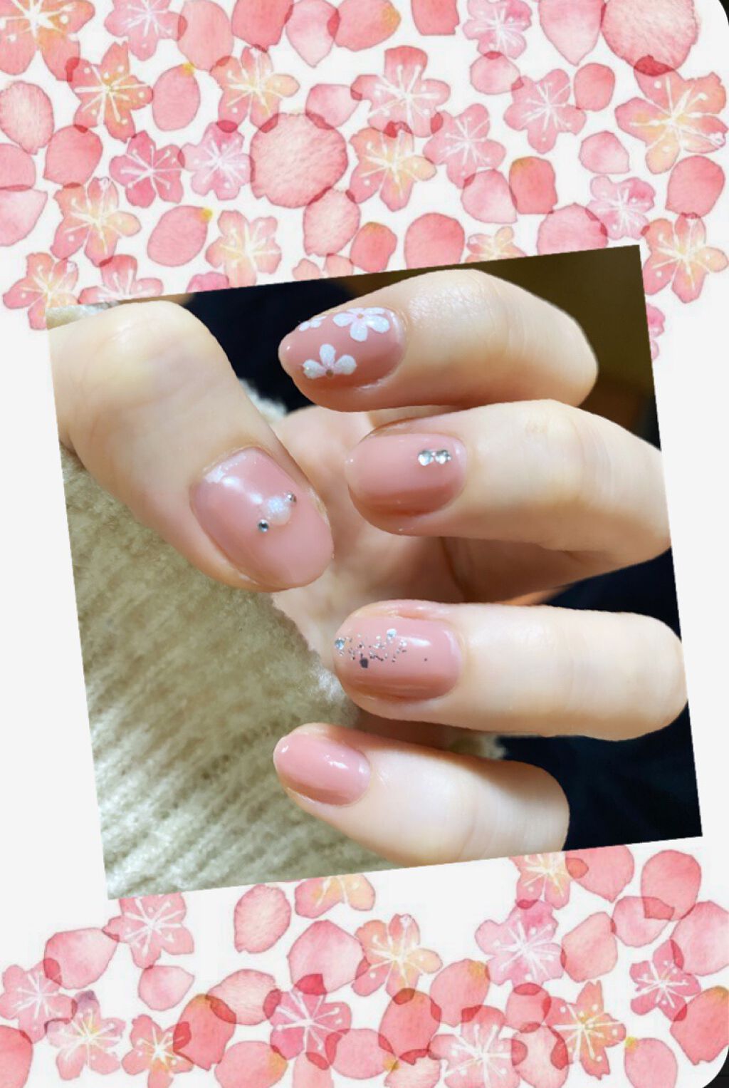 #ジェルネイル,#春ネイル,#ピンクネイル,#桜ネイルのネイルデザイン