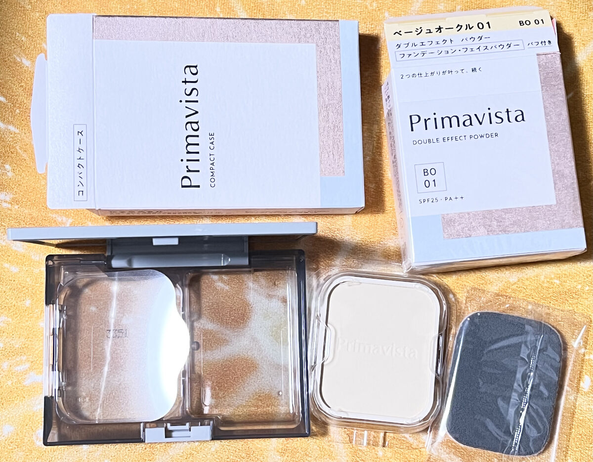 ダブルエフェクト パウダー BO01 ベージュオークル01/プリマヴィスタ/パウダーファンデーションを使ったクチコミ（1枚目）