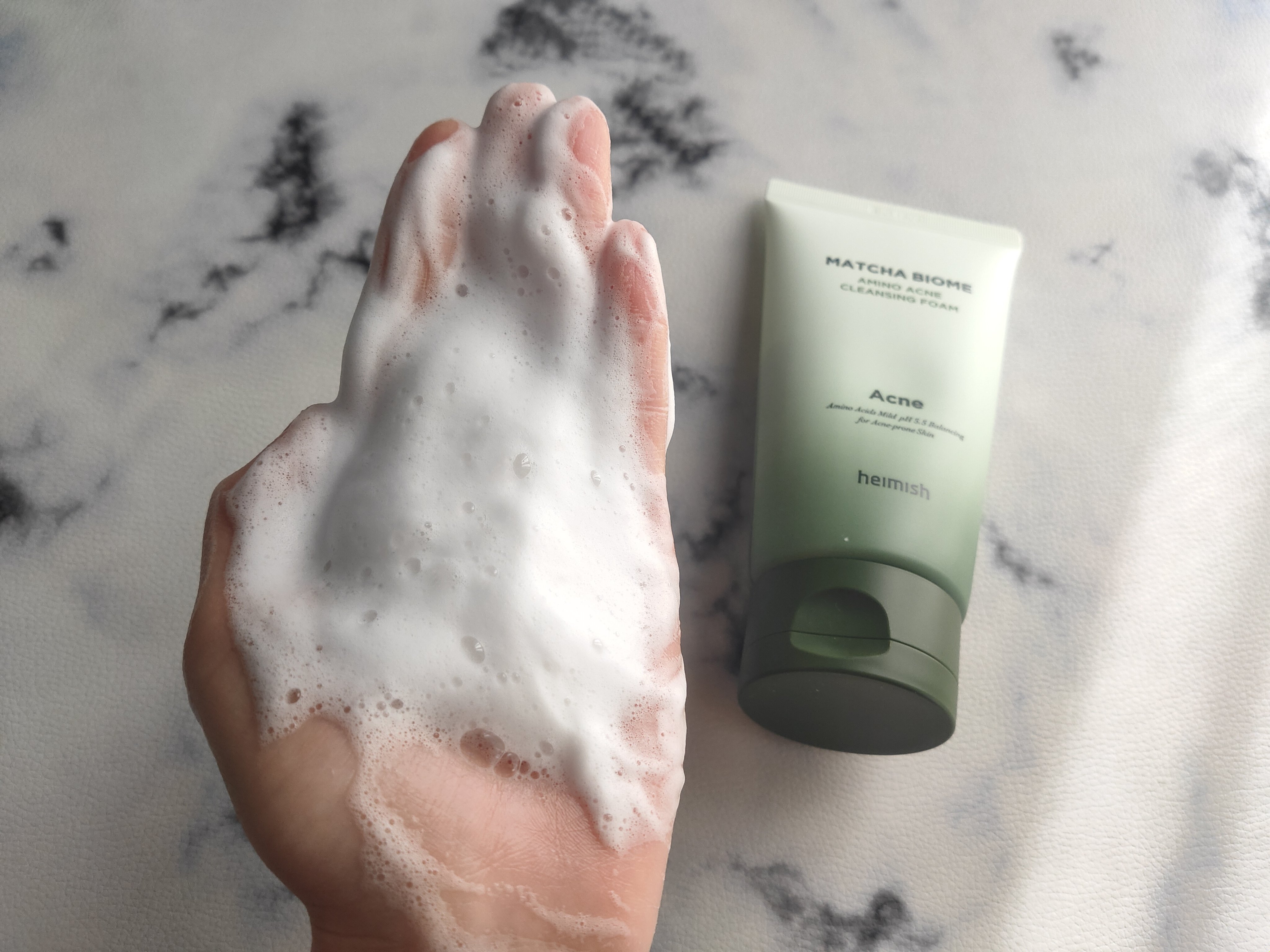 heimish 抹茶バイオーム アミノアクネ クレンジングフォームのクチコミ「＜抹茶 バイオム アミノ アクネ クレンジングフォーム＞。
ニキビ肌におすすめな洗顔料です✨
.....」（3枚目）