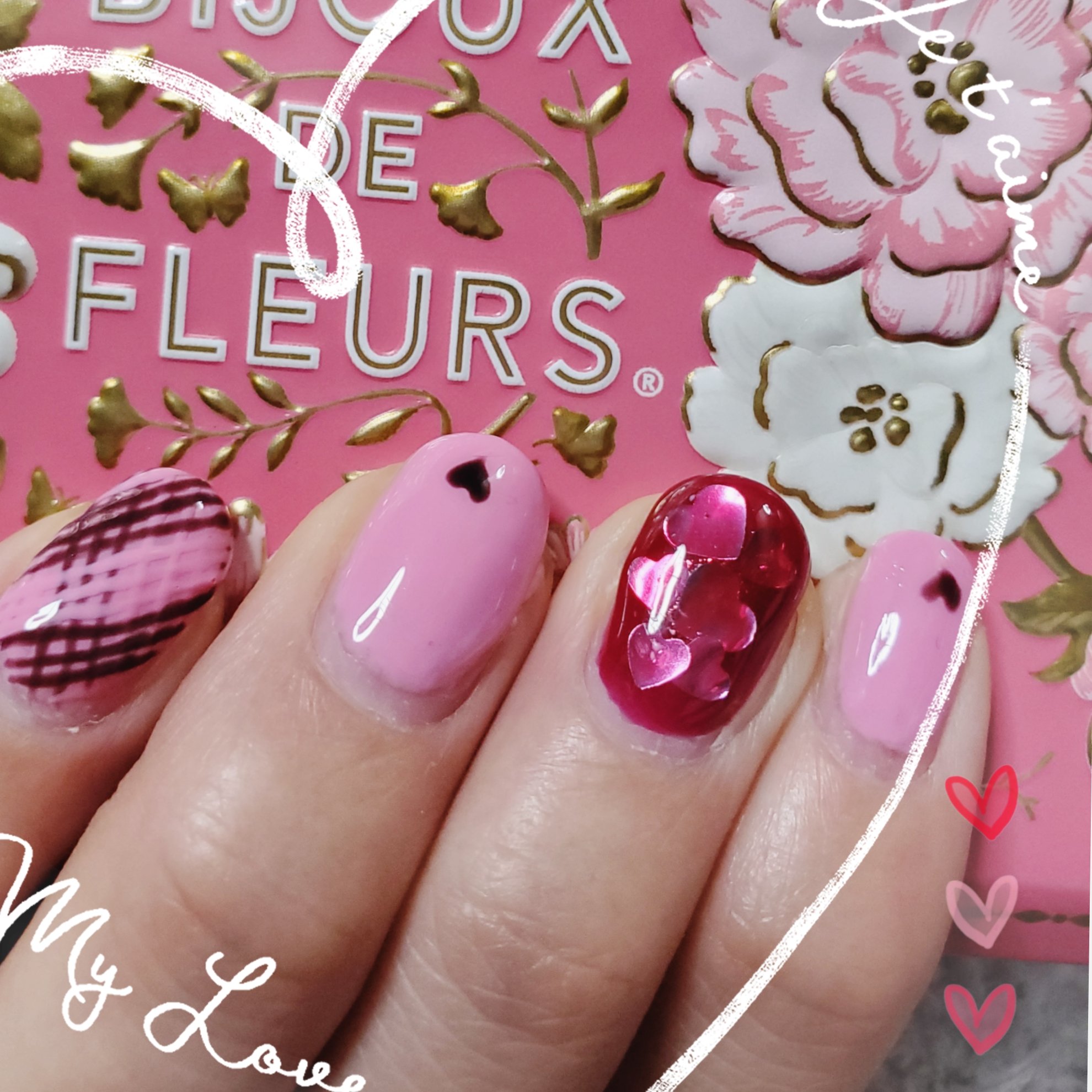 #セルフネイル,#チョコネイル,#紗々ネイル,#甘めデイリーネイルのネイルデザイン