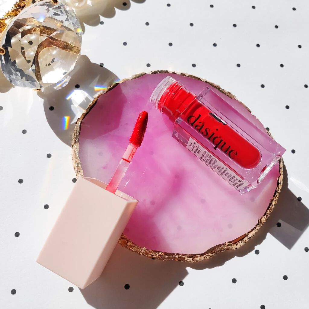 ウォーターグロスティント #04 Blooming Red/dasique/リップティントを使ったクチコミ（3枚目）