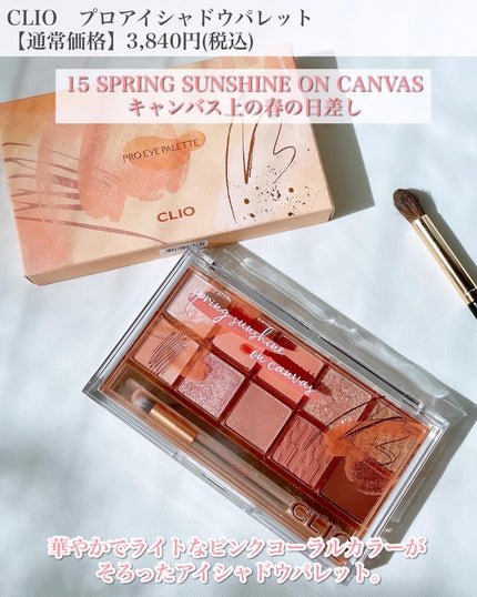 プロ アイ パレット 15 SPRING SUNSHINE ON CANVAS/CLIO/アイシャドウパレットを使ったクチコミ(2枚目)