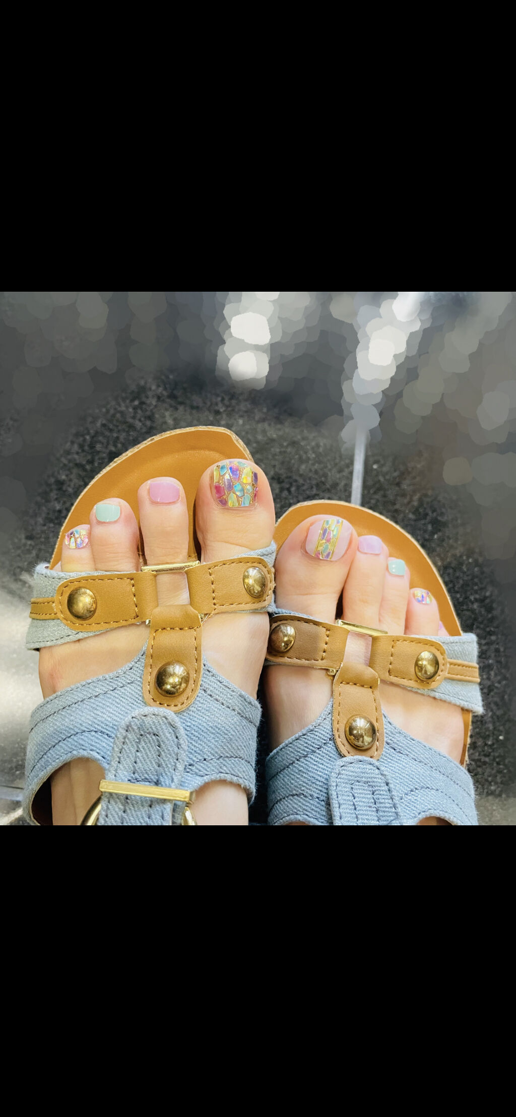 貼るジェルネイル/セリア/ネイルシールを使ったクチコミ（2枚目）