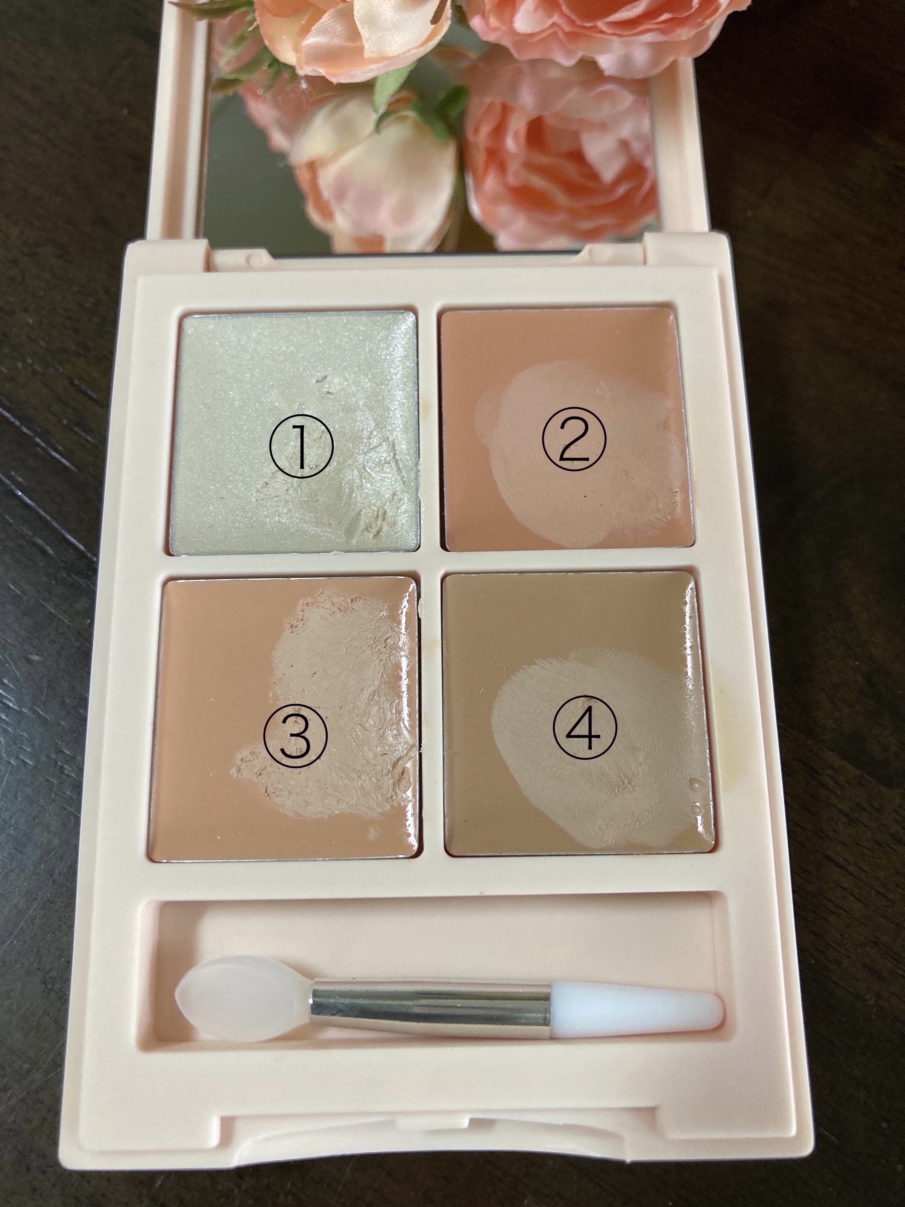 トーンアップ＆カバー コンシーラーパレット 01ピンクベージュ/Kirei&co./パレットコンシーラーを使ったクチコミ（3枚目）