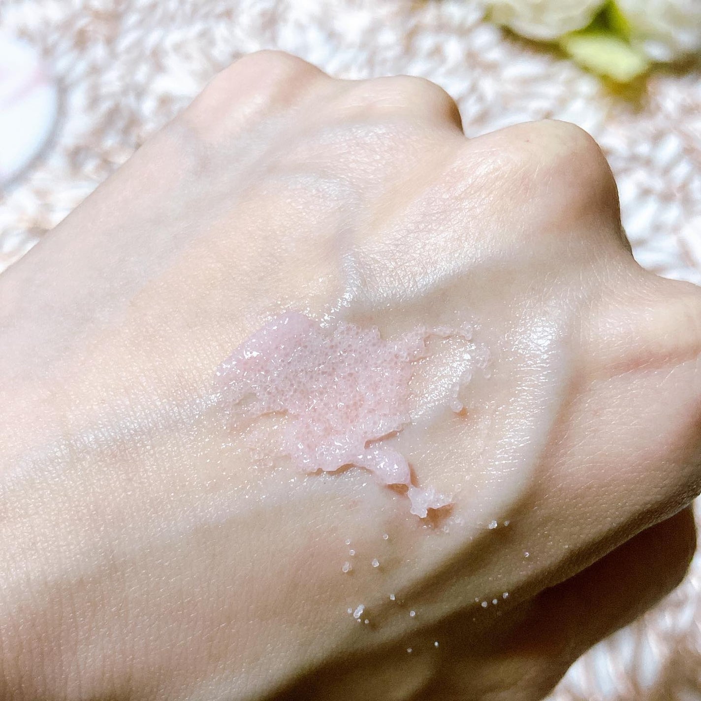 Q+Me スウィート ボム タラソ スクラブ/AGARISM/バスト・ヒップケアを使ったクチコミ(5枚目)