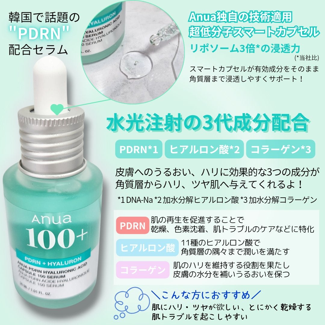 PDRNヒアルロン酸カプセル100セラム/Anua/美容液を使ったクチコミ(2枚目)
