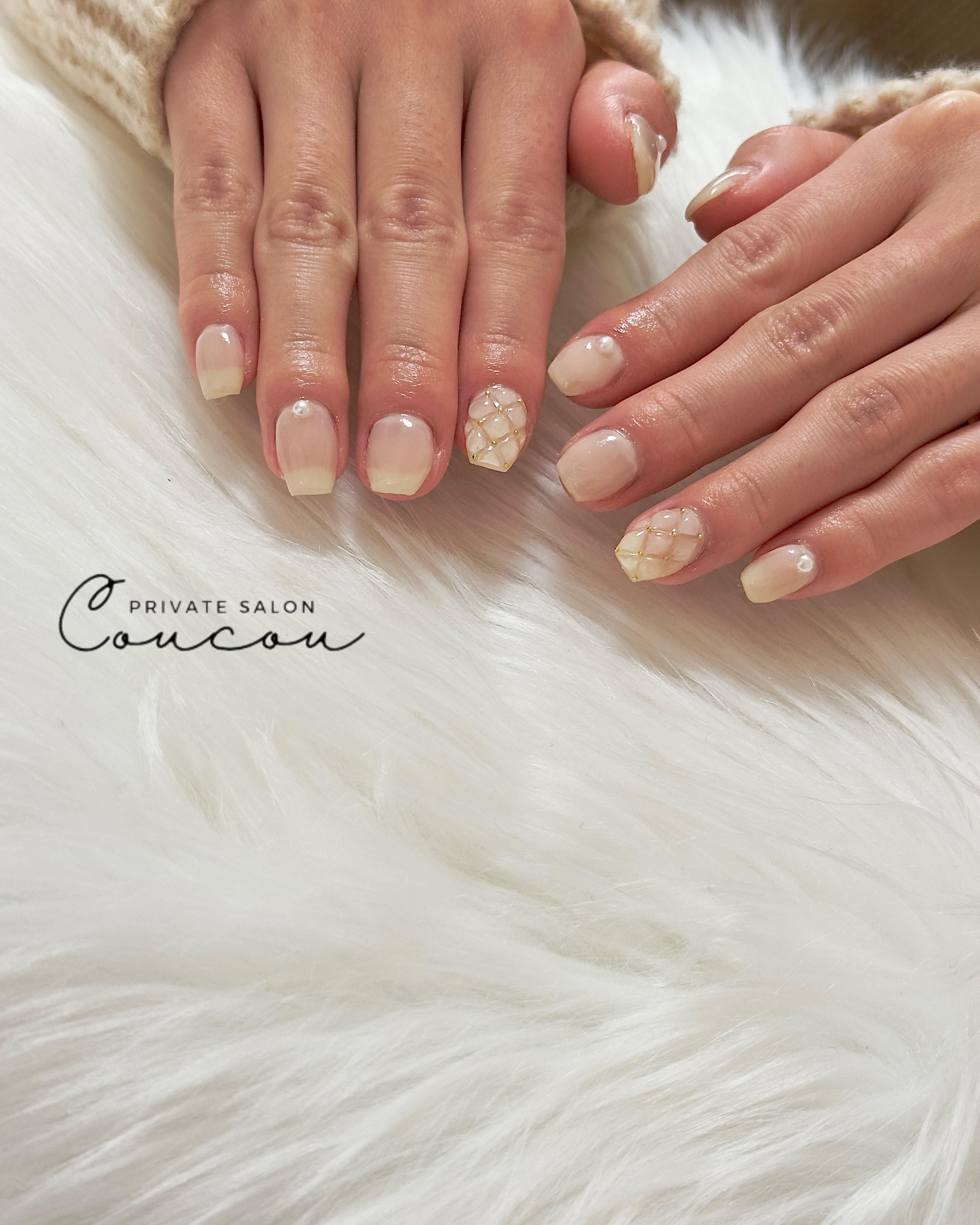 #冬ネイル,#キルティングネイル,#ジェルネイル,#バレンタインネイルのネイルデザイン