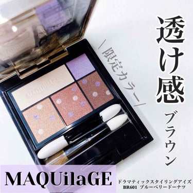 ✔MAQuillAGE﻿
ドラマティックスタイリングアイズ﻿
BR601  ブルーベリードーナツ﻿
¥2800(税抜)﻿
﻿
8月21日に発売された限定色〜♡🌷﻿
限定色は3色あります。﻿
どの色みも可