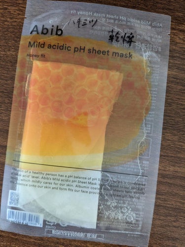 Abib  弱酸性pHシートマスク ハニーフィットのクチコミ「韓国の自然派スキンケアブランドAbib
Qoo10公式SHOPで購入
届いたのでさっそくハチミ.....」（2枚目）