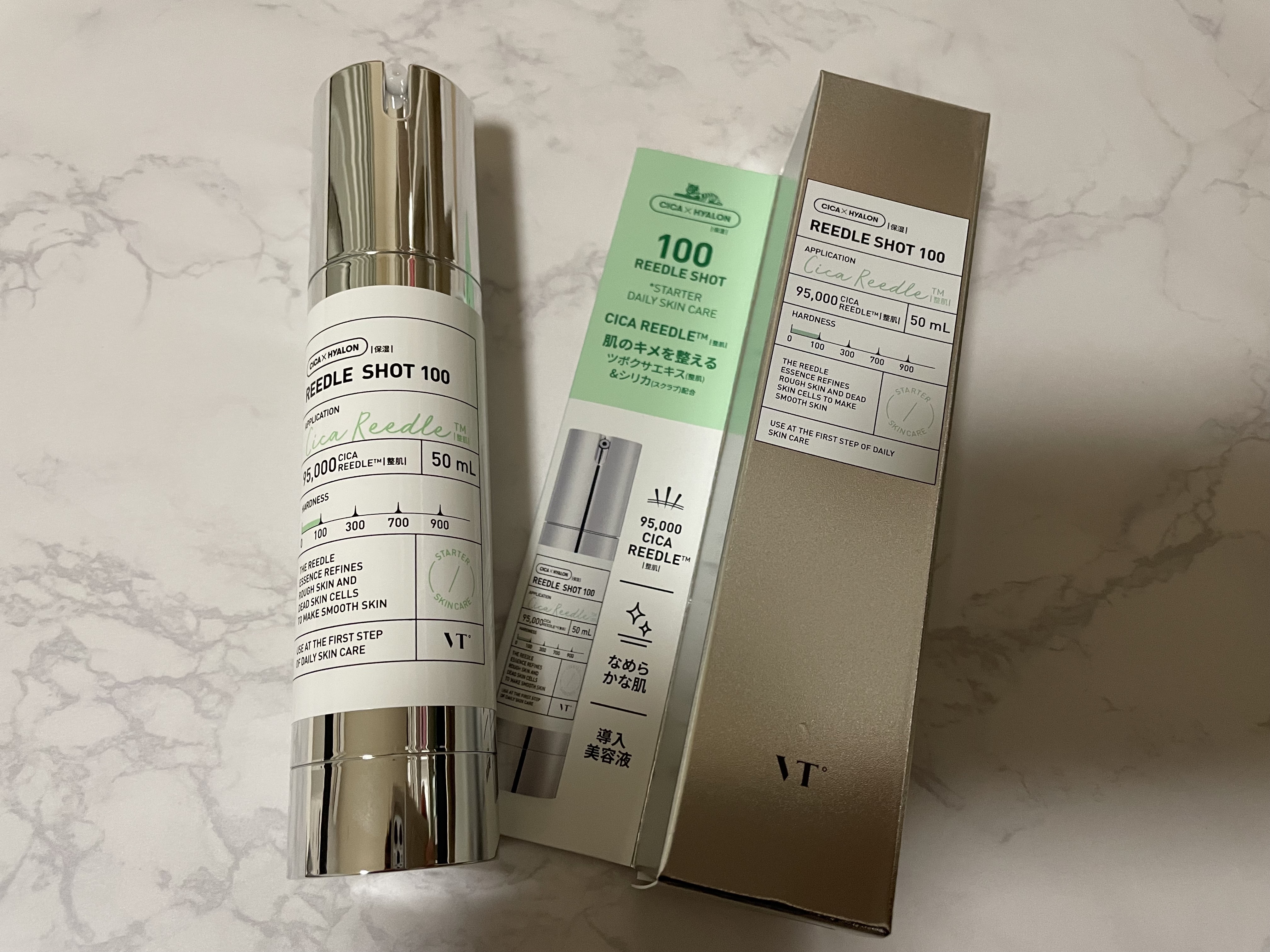 VTのリードルショット100レビュー🥹

洗顔後すぐに適量をとり（私は3プッシュ）
顔全体に広げます🍀*゜
手でギュッギュッと押さえながら肌に浸透させます︎💕︎
大切な美容液を肌に入れる感じで優しくじっくり🫡

この後は普通に化粧水