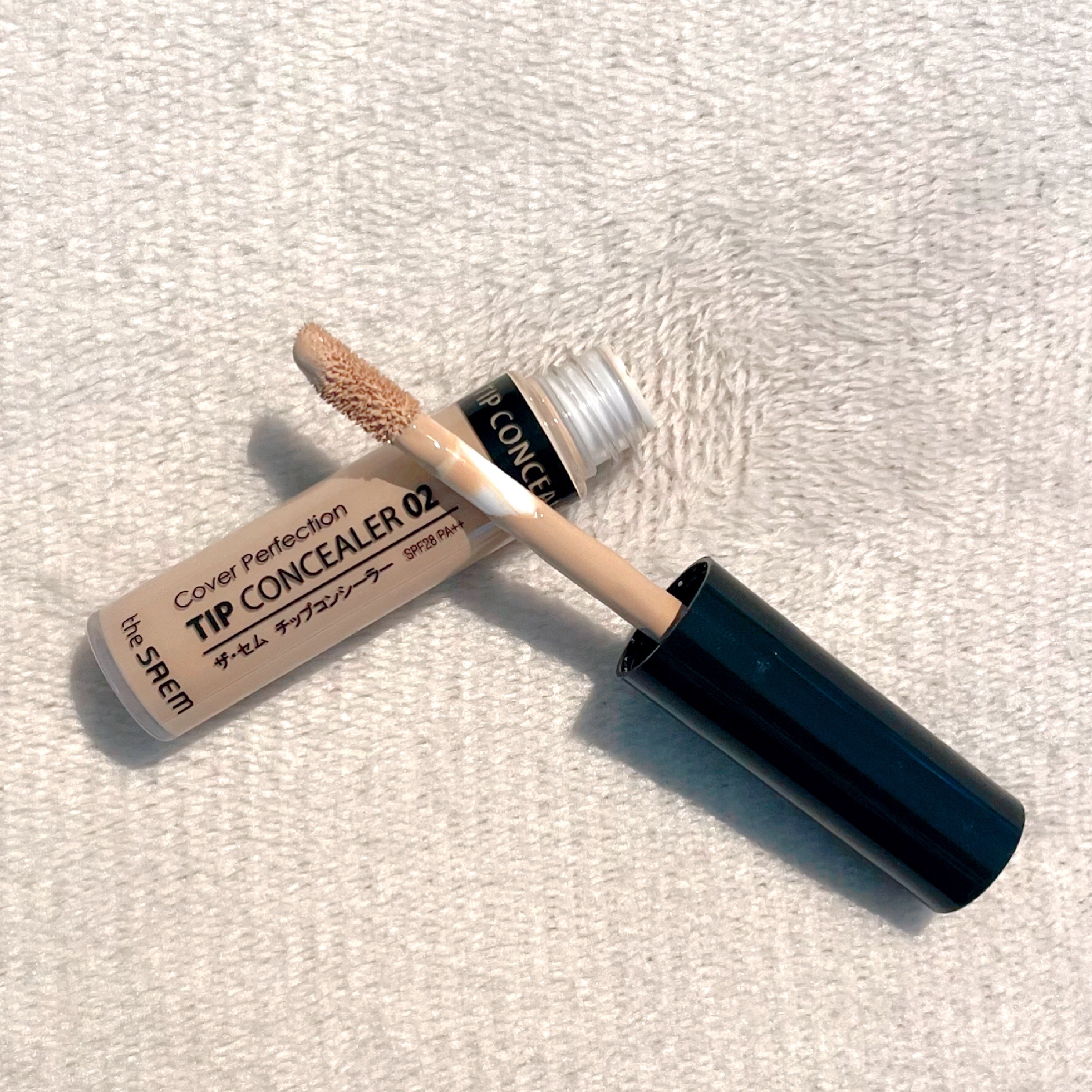 カバーパーフェクション チップコンシーラー 02 リッチベージュ/the SAEM/リキッドコンシーラーを使ったクチコミ（2枚目）