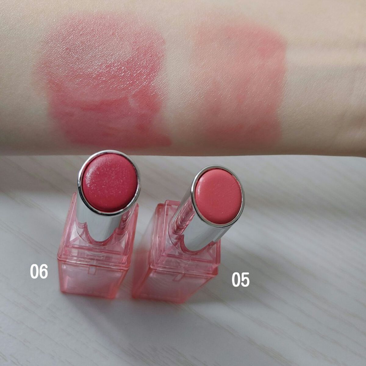 デューバーム 06デューローズ/AMUSE/口紅・グロス・リップライナー・リップケアを使ったクチコミ（3枚目）