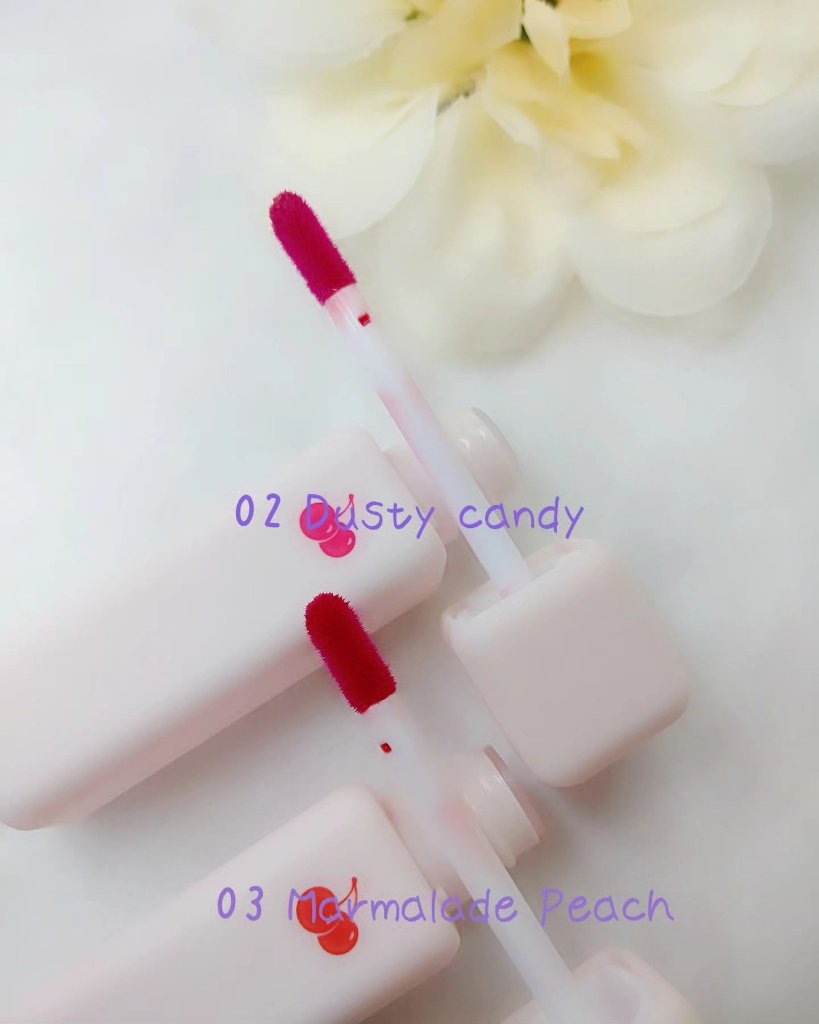 チューインガムベルベットティント 03 MARMALADE PEACH/KIRSH(キルシー)/リップティントを使ったクチコミ（2枚目）