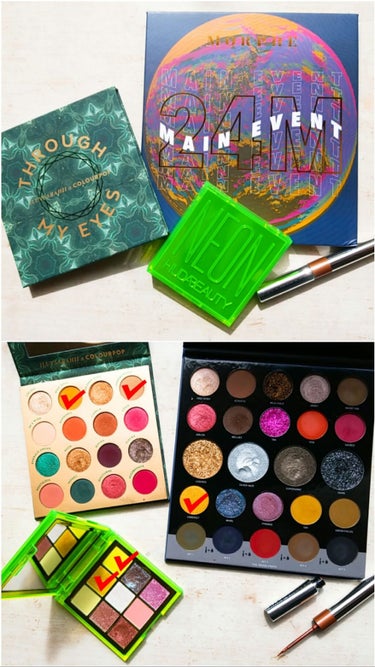 Neon Obsessions Pressed Pigment Palette/Huda Beauty/アイシャドウパレットを使ったクチコミ（6枚目）