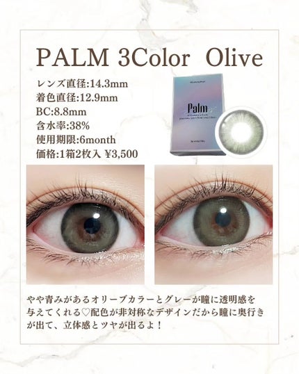 Palm3color/THEPIEL/1ヶ月(1MONTH)カラコンを使ったクチコミ(2枚目)