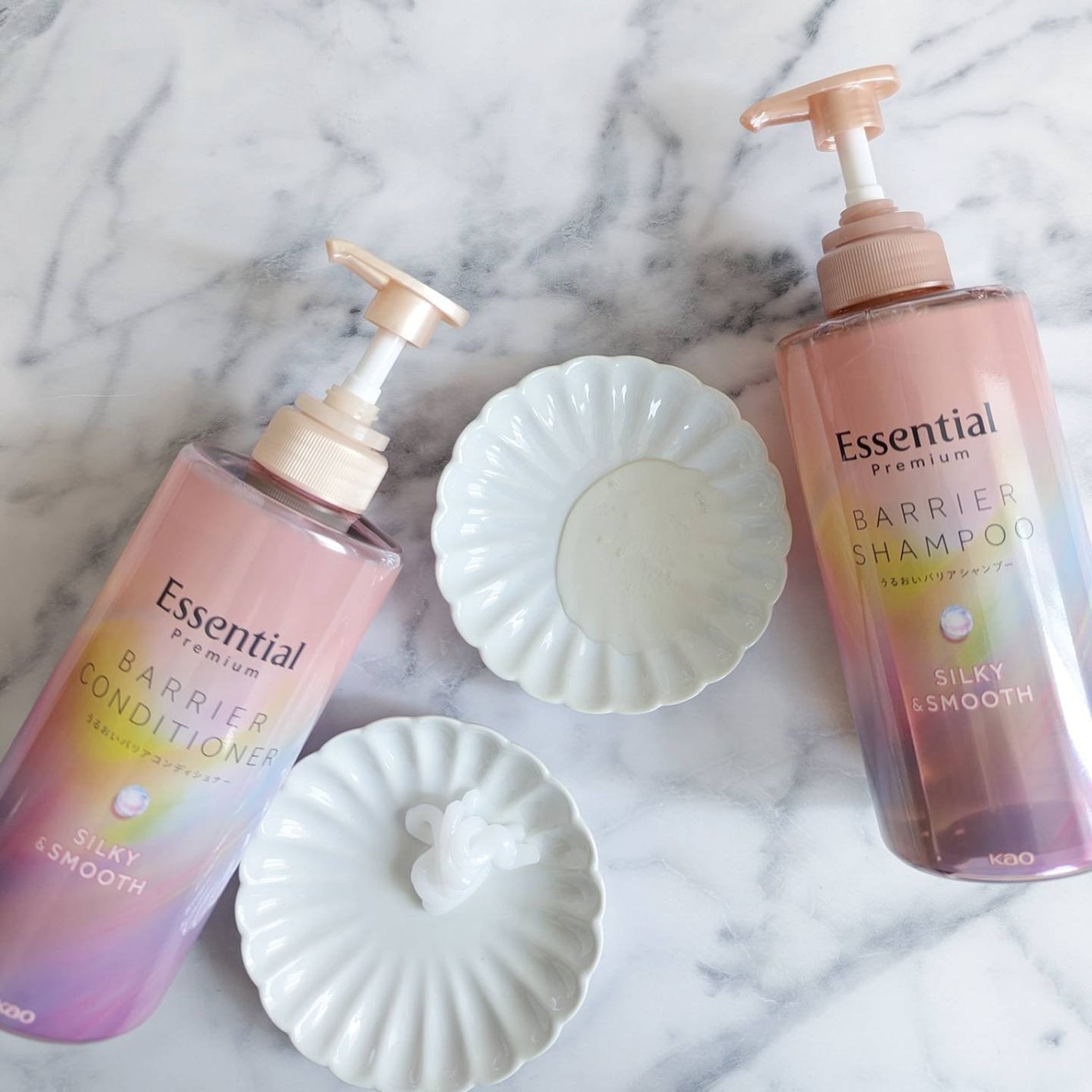 エッセンシャルプレミアム バリアシャンプー・コンディショナー シルキー&スムース/エッセンシャル/市販シャンプーを使ったクチコミ(5枚目)