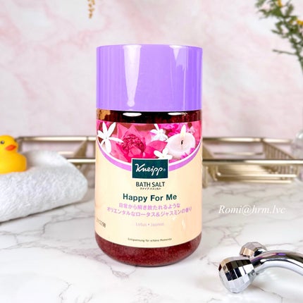 バスソルト ハッピーフォーミー ロータス&ジャスミンの香り/クナイプ/無機塩系入浴剤を使ったクチコミ(1枚目)