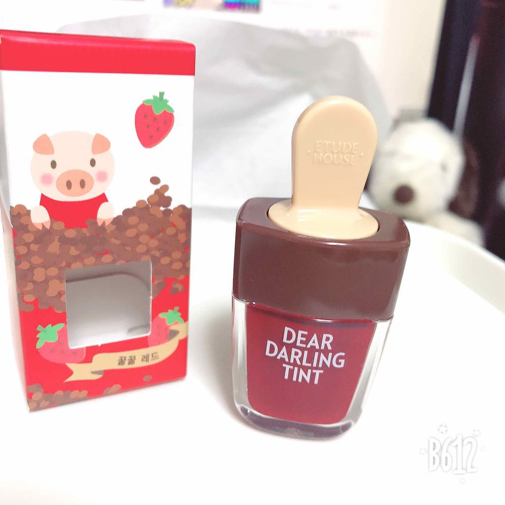 ディアダーリン ウォータージェルティント （アイスティント）/ETUDE/口紅を使ったクチコミ（2枚目）