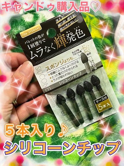 1回塗りでムラなく輝発色シリコーンチップ5本入ケース付/キャンドゥ/その他化粧小物を使ったクチコミ(1枚目)