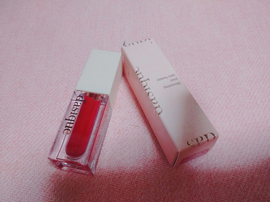 ウォーターグロスティント #04 Blooming Red/dasique/リップティントを使ったクチコミ（1枚目）