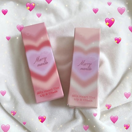 ミルクハートティントリップアンドチーク/Merrymonde/リップティントを使ったクチコミ(4枚目)