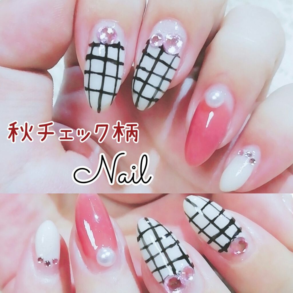 #ゆき姉ネイル,#秋ネイル,#チェックネイルのネイルデザイン