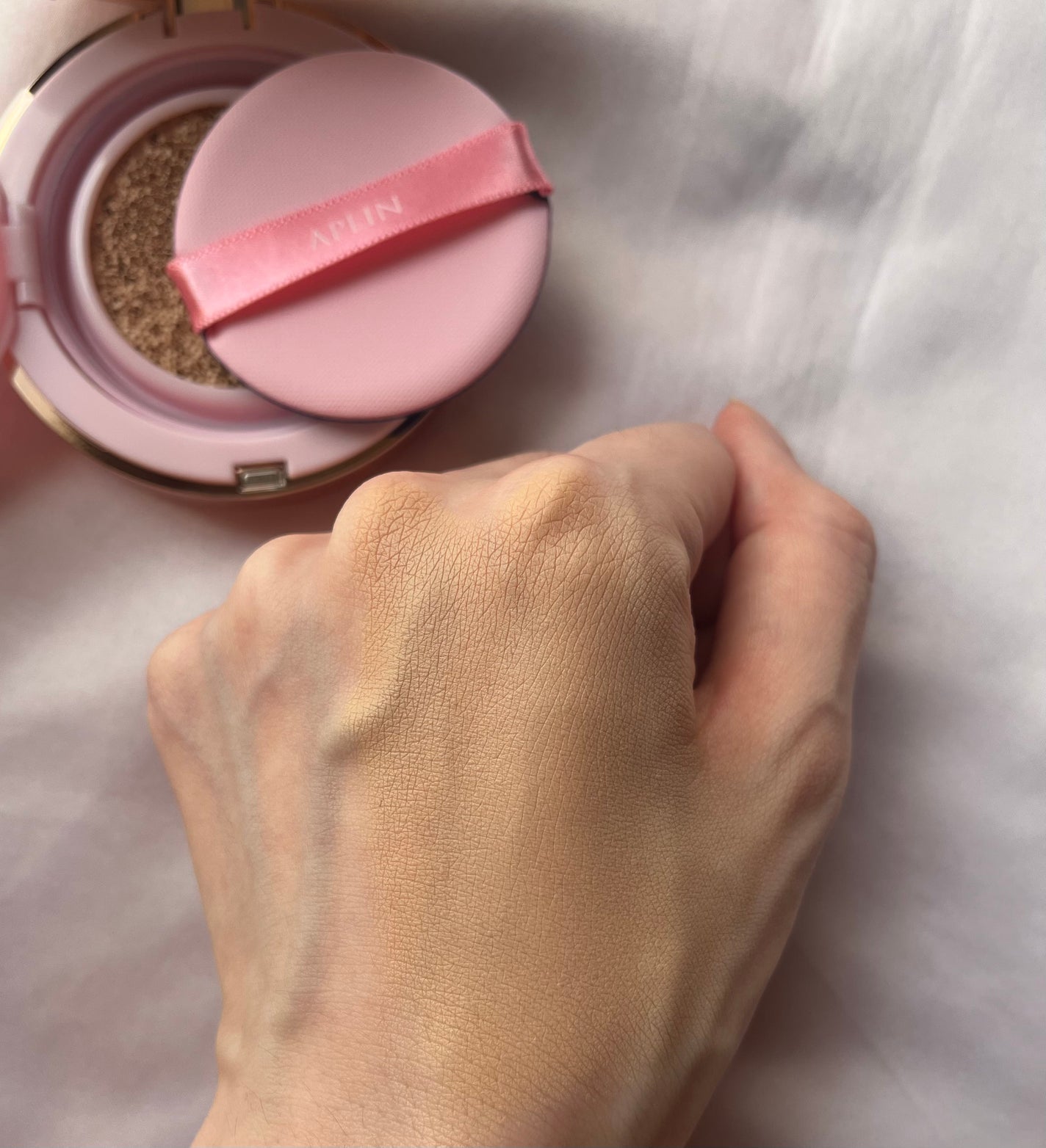 ピンクティーツリーカバープライマークッション/APLIN/クッションファンデーションを使ったクチコミ(4枚目)