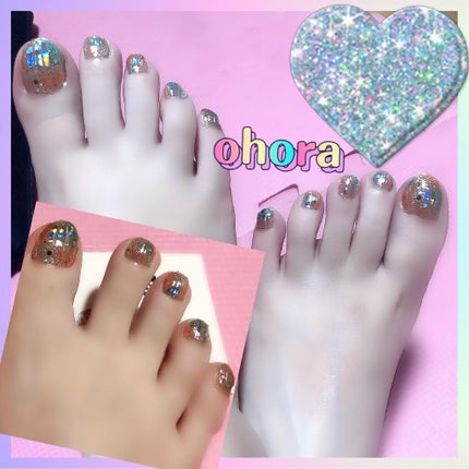 セミキュアジェルネイル(ペディキュア)/ohora/ネイルシールを使ったクチコミ(2枚目)