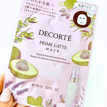 DECORTÉ プリム ラテ マスクのクチコミ「乳液のようなテクスチャーが病みつきになるシートマスク✨
化粧水の前にするタイプ。
デパコスにし.....」（1枚目）