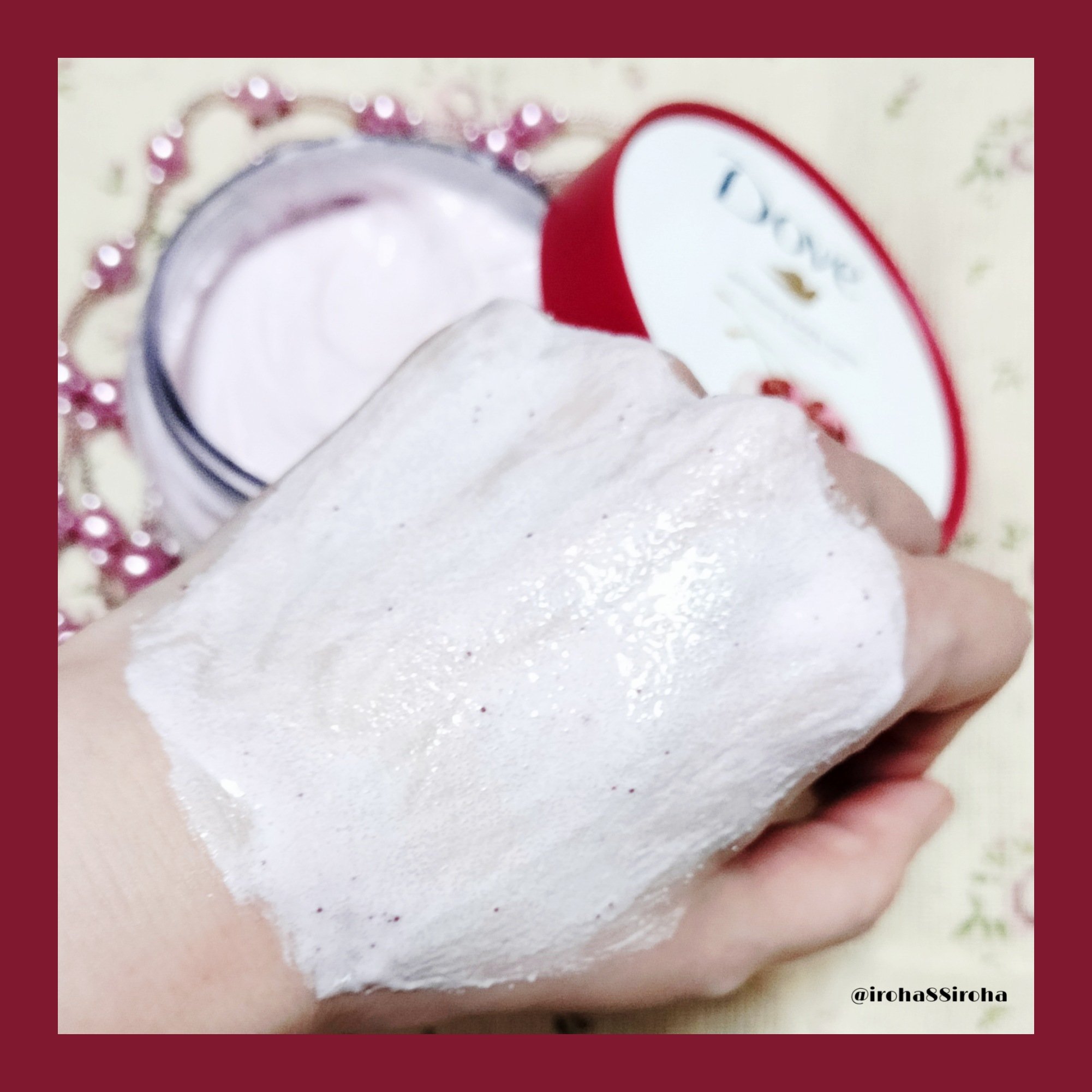 ダヴ ふわとろ　クリーミースクラブ チェリー＆アプリコットミルク/ダヴ/ボディスクラブを使ったクチコミ（3枚目）