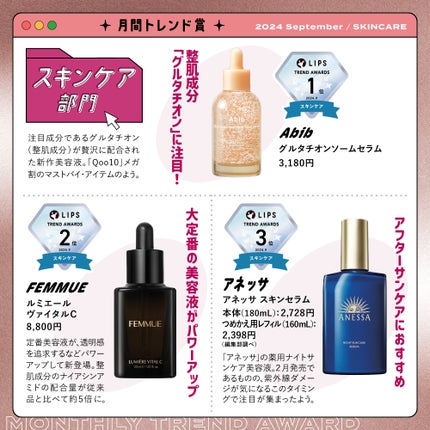 LIPS公式アカウント on LIPS 「/#LIPS月間トレンド賞🏆2024年9月を発表しました✨\今..」(4枚目)