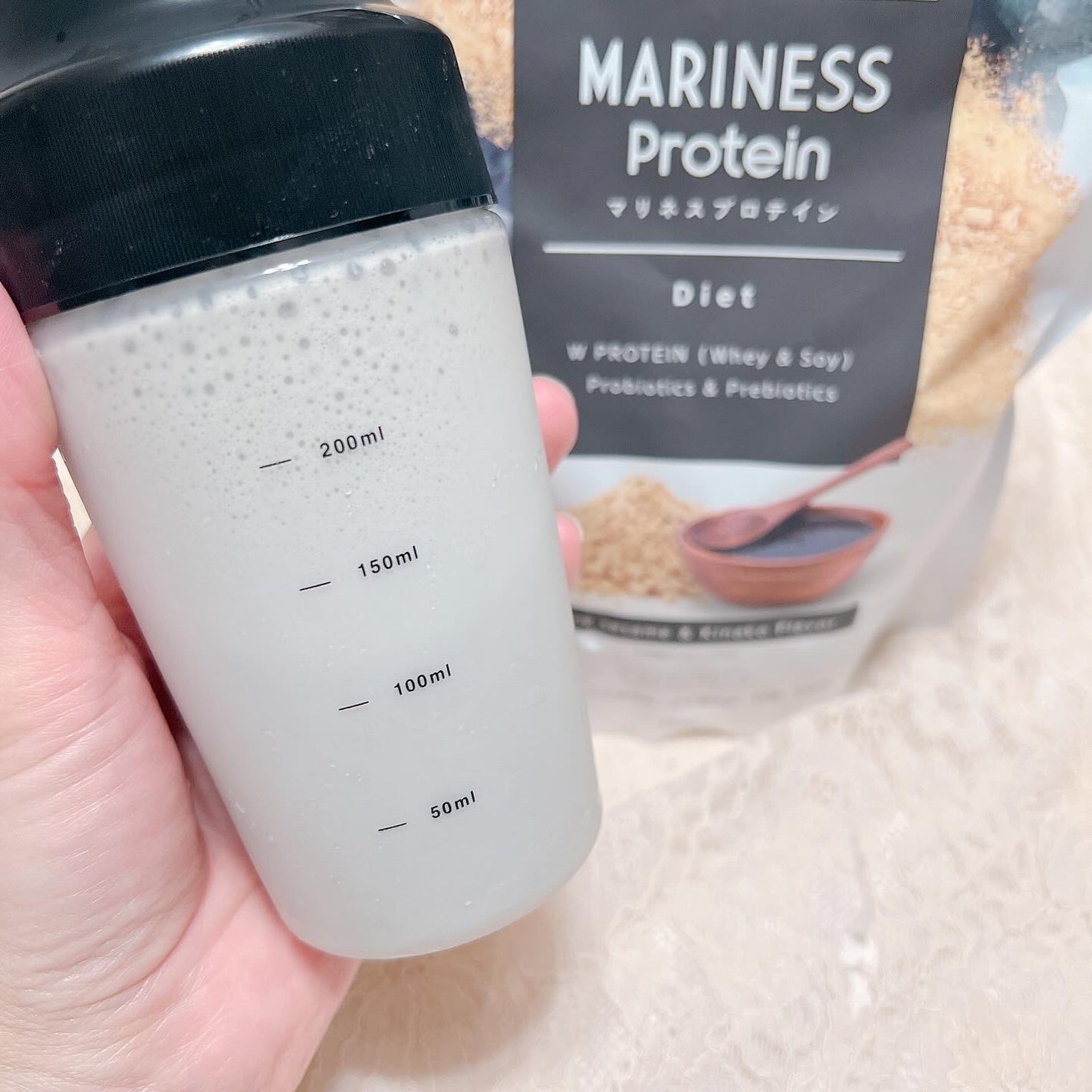 プロテイン 黒ごまきな粉/mariness/その他プロテインを使ったクチコミ(4枚目)