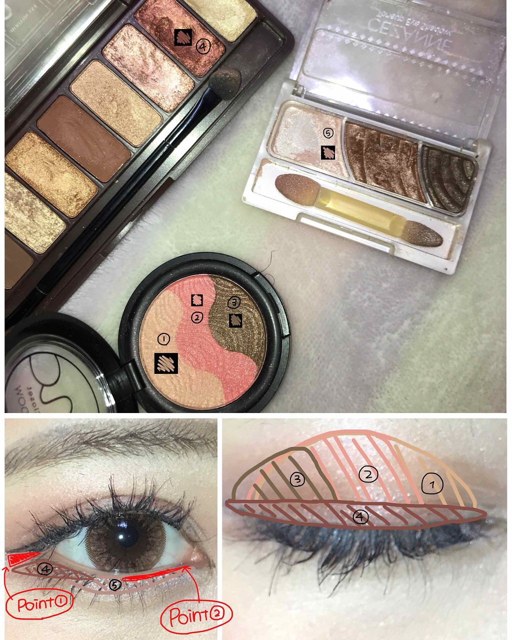 トーンアップアイシャドウ/CEZANNE/アイシャドウパレットを使ったクチコミ（2枚目）