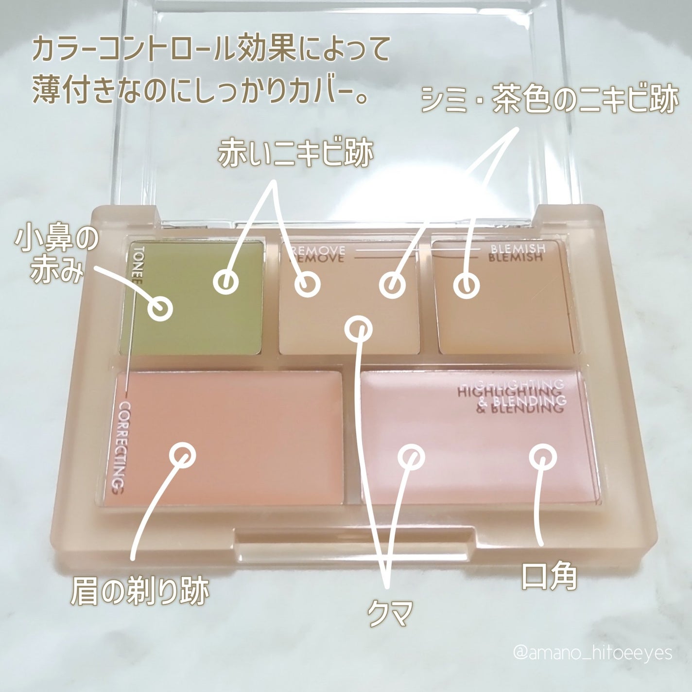 コンシールブレンダーパレット/LUNA/パレットコンシーラーを使ったクチコミ(4枚目)