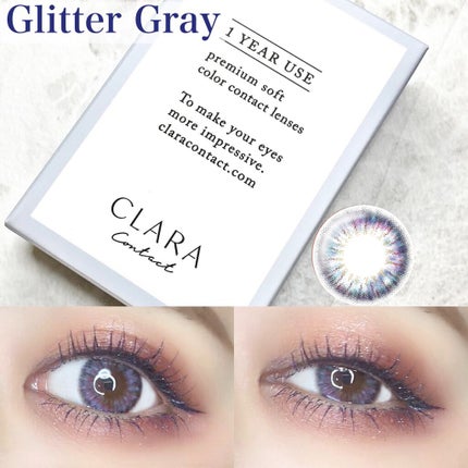 グリッターグレー/CLARA CONTACT/カラーコンタクトレンズを使ったクチコミ(1枚目)