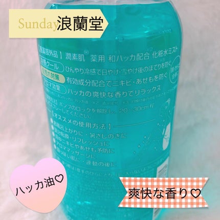 潤素肌  薬用和ハッカ水 (ミストタイプ)/コスメテックスローランド/ミスト状化粧水を使ったクチコミ(2枚目)