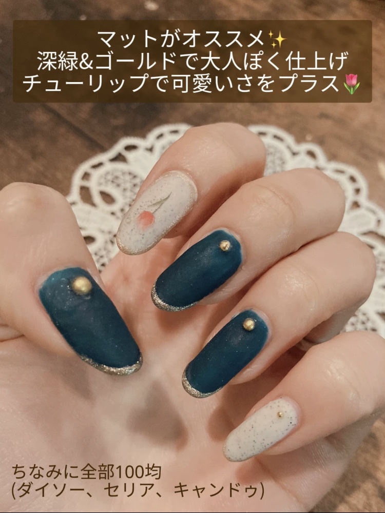 パル カラージェル モスグリーン/キャンドゥ/ジェルネイルを使ったクチコミ（2枚目）