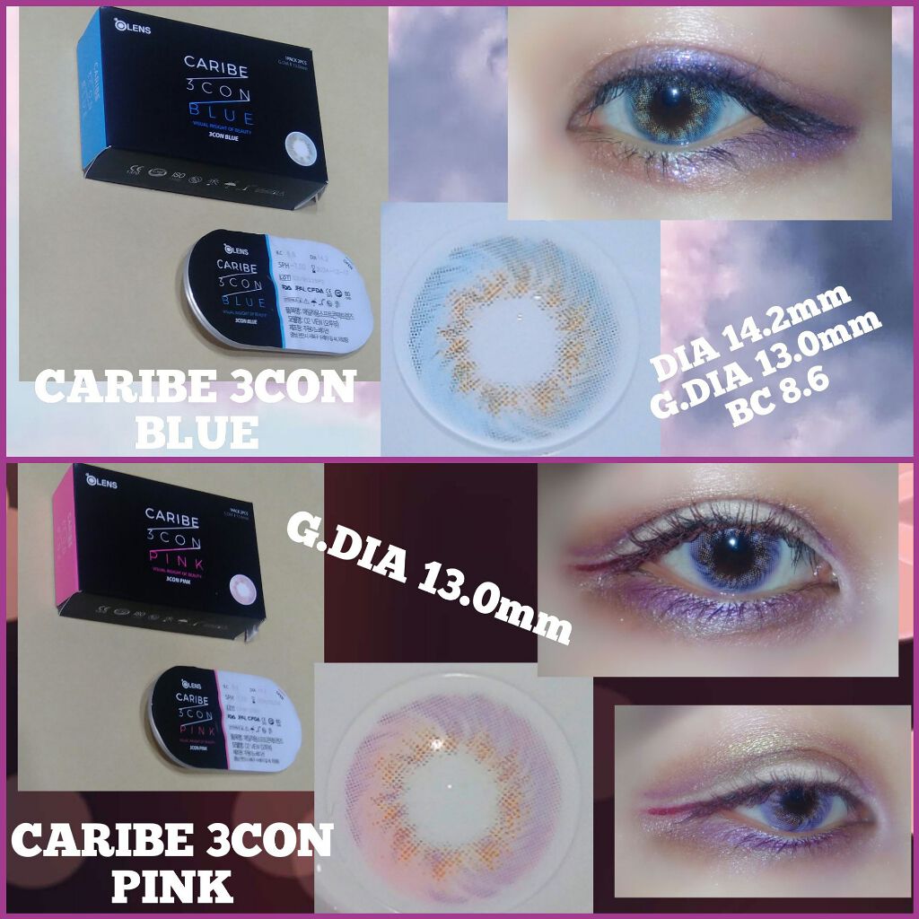カリブ ３コンピンク/OLENS/カラーコンタクトレンズを使ったクチコミ（1枚目）