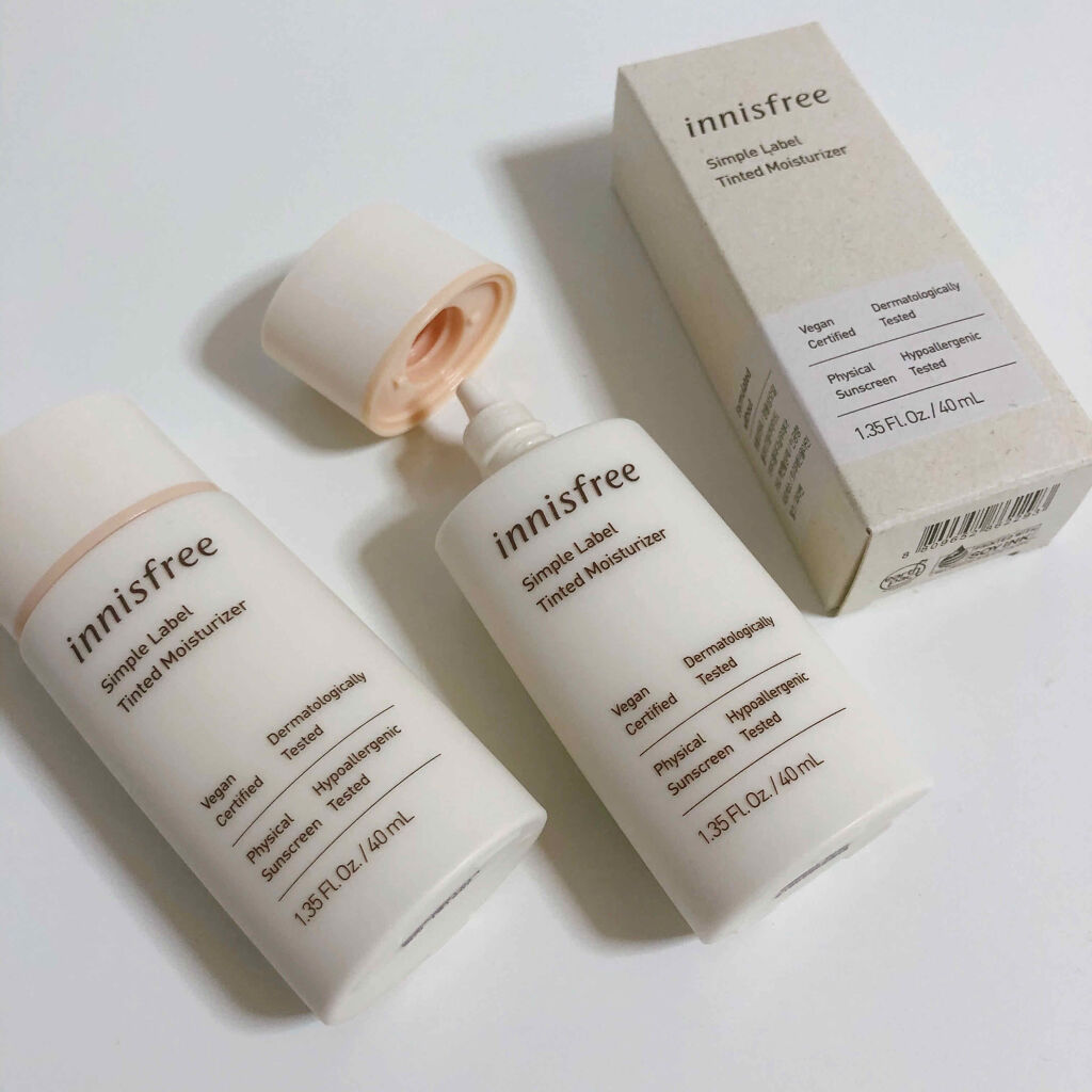 innisfree シンプルラベル ティンテッド モイスチュアライザーのクチコミ「【肌に優しく、トーンアップ🌿】
innisfree イニスフリー
Simple Label T.....」（1枚目）