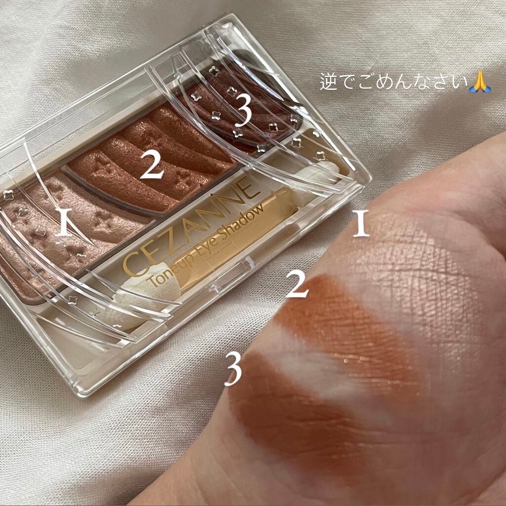 トーンアップアイシャドウ/CEZANNE/アイシャドウパレットを使ったクチコミ(2枚目)