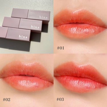 チュルンリップティント 03 Classy rose/hina cosmetics/リップグロスを使ったクチコミ（3枚目）