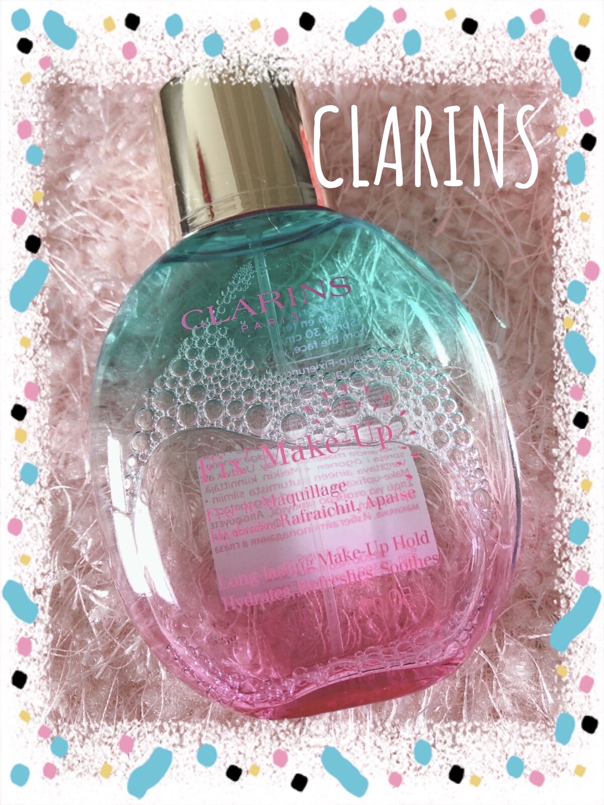 フィックス メイクアップ Su21　洋ナシとバニラの限定の香り/CLARINS/ミスト状化粧水を使ったクチコミ（1枚目）