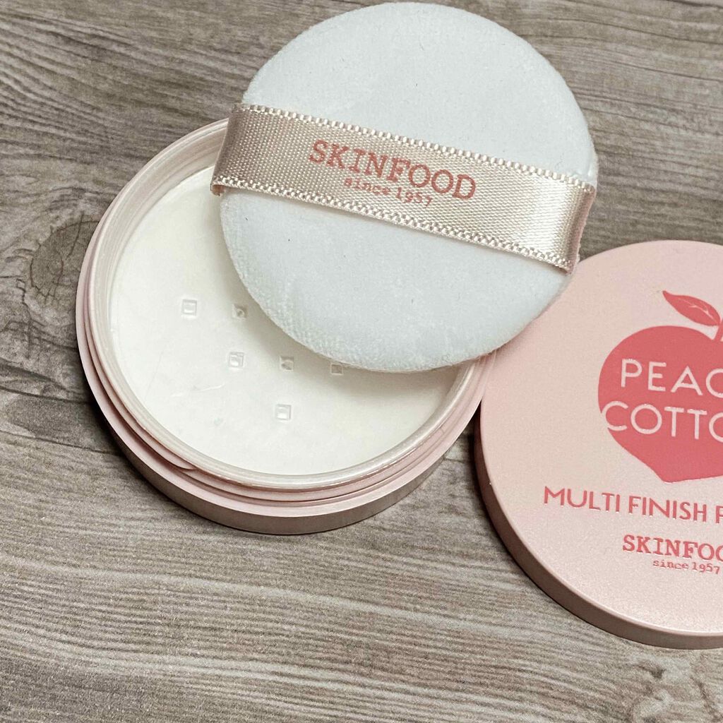 ピーチコットン マルチフィニッシュパウダー/SKINFOOD/ルースパウダーを使ったクチコミ(2枚目)