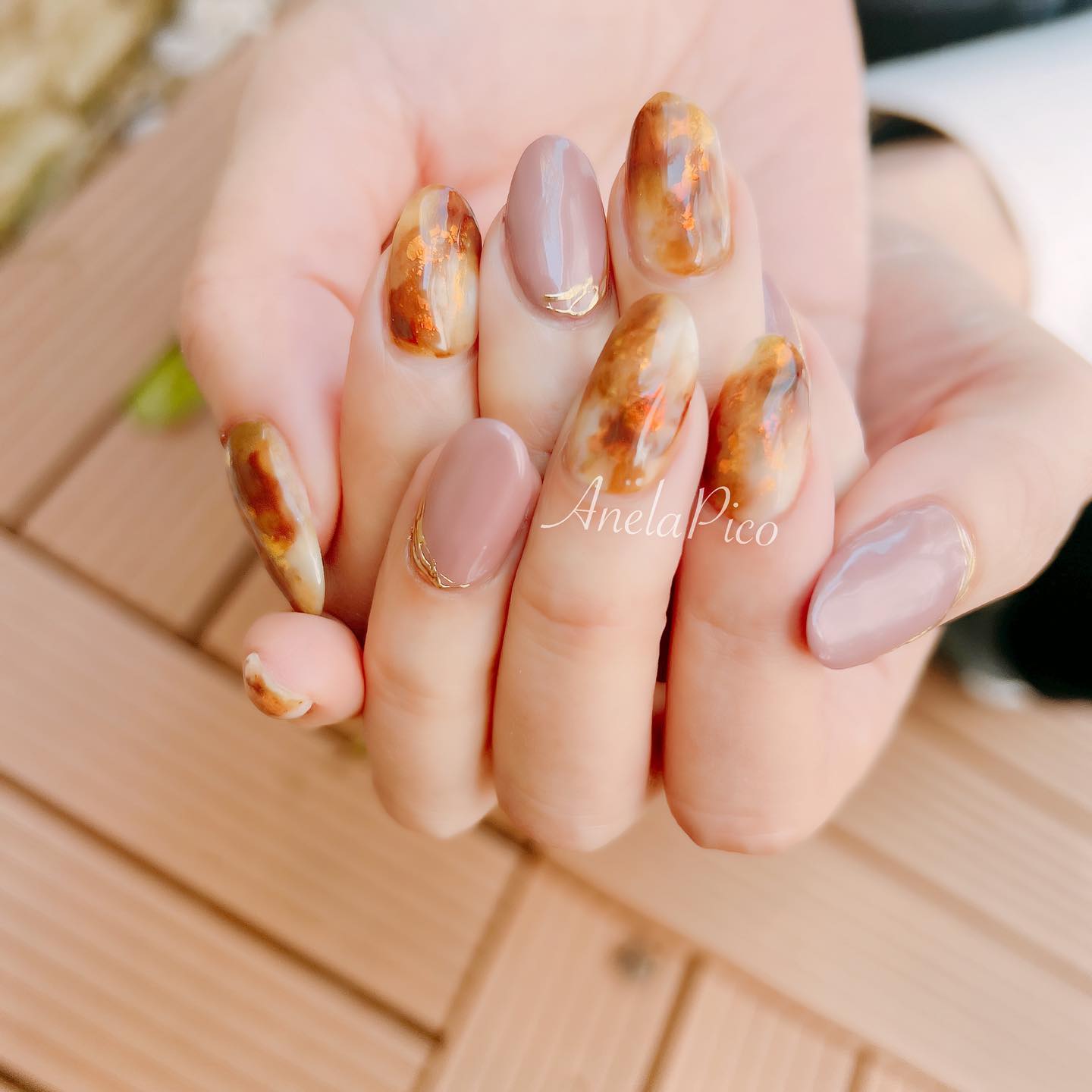 #ネイル,#純国産ジェルネイル,#ジェルネイル,#秋ネイル,#べっ甲ネイル,#ニュアンスネイルのネイルデザイン