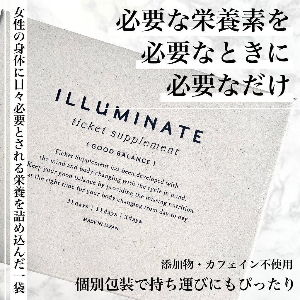チケットサプリ/ILLUMINATE/健康サプリメントを使ったクチコミ(1枚目)