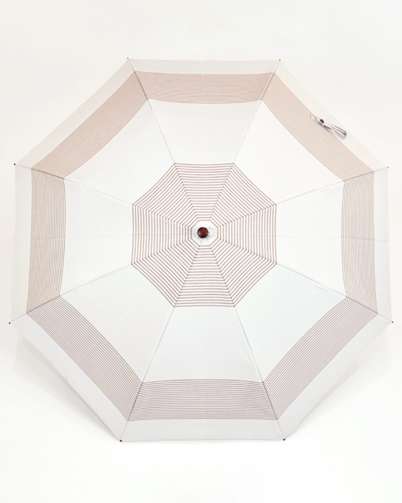 サンバリア100 2段折 ボーダー モカ